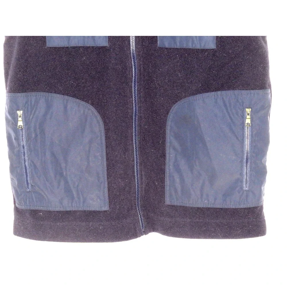 Banana Republic Zip-Up Navy Blue Snap Pockets Fleece‎ Vest Jacket Men's Large